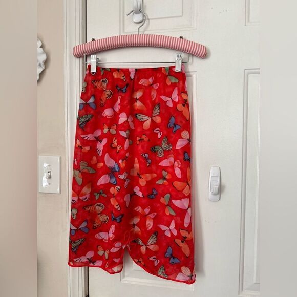 VTG Vanity Fair Red Butterflies Nylon Slip Size S - Picture 3 of 11